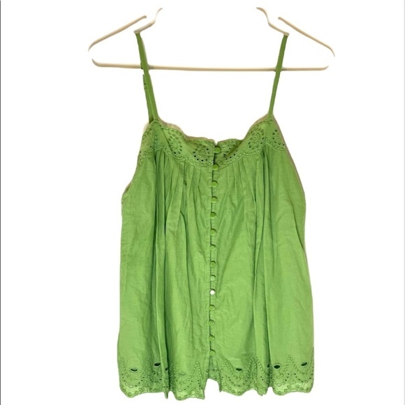 2/$25 - Loft - Green Eyelet Sleeveless Top - Picture 1 of 7